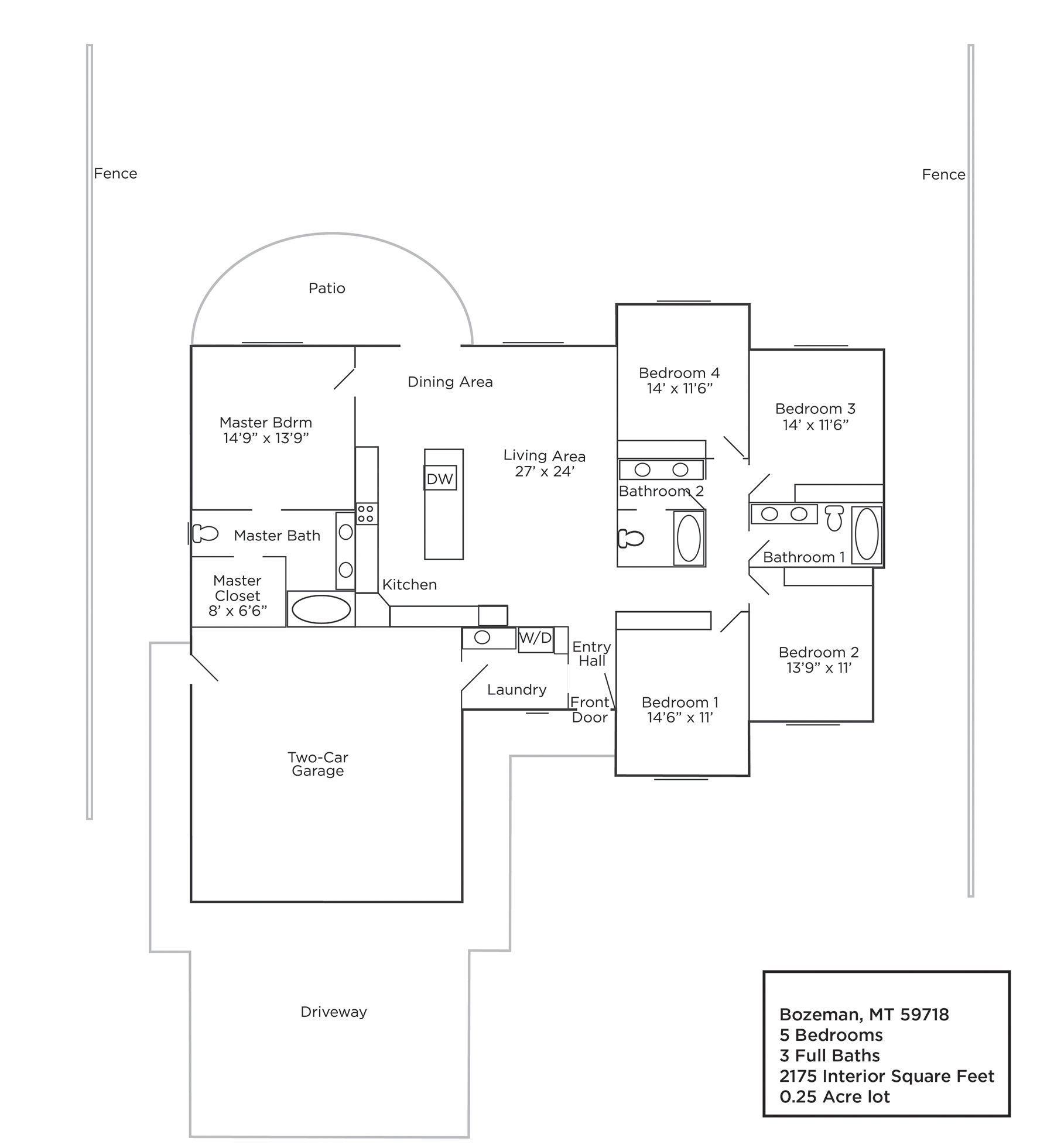 rental home floor plan illustration